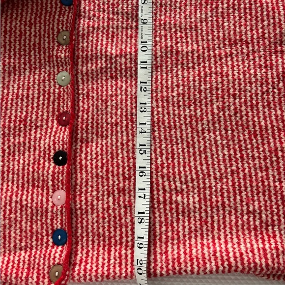 Red Stripe Button-Back Women’s Cardigan Sweater - Picture 5 of 5